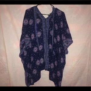 Bohemian blue and lavender kimono